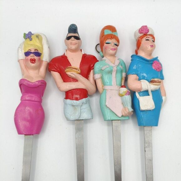 Vintage Serving Utensils Decorative 50s Style MCM Kitchen Decor  Figurines Rare - Picture 2 of 9